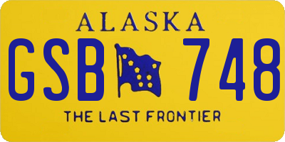 AK license plate GSB748