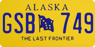 AK license plate GSB749