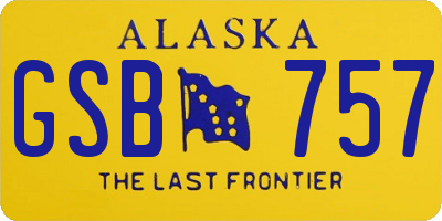 AK license plate GSB757