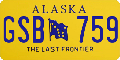 AK license plate GSB759