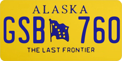 AK license plate GSB760