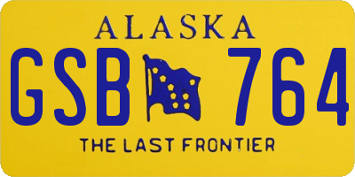 AK license plate GSB764