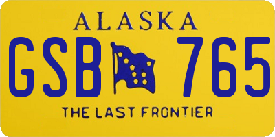 AK license plate GSB765