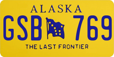 AK license plate GSB769