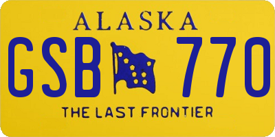 AK license plate GSB770
