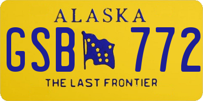 AK license plate GSB772