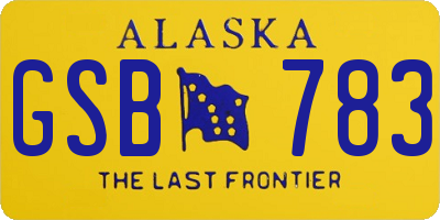 AK license plate GSB783