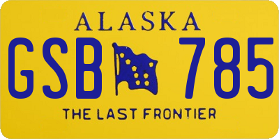 AK license plate GSB785