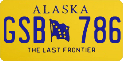 AK license plate GSB786