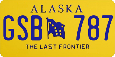 AK license plate GSB787