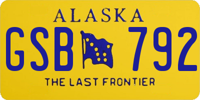 AK license plate GSB792