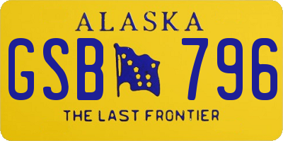 AK license plate GSB796