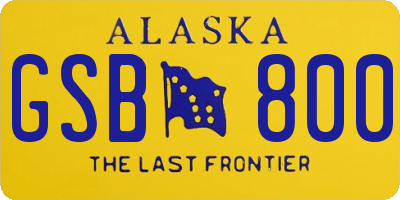 AK license plate GSB800