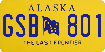 AK license plate GSB801