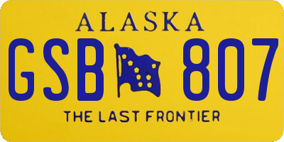 AK license plate GSB807