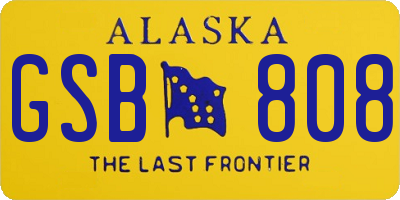 AK license plate GSB808
