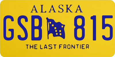AK license plate GSB815