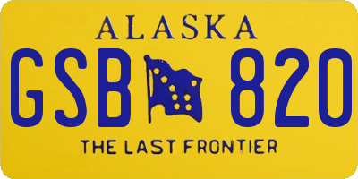 AK license plate GSB820