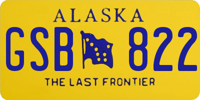 AK license plate GSB822