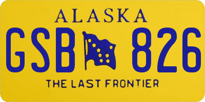 AK license plate GSB826