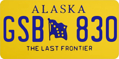AK license plate GSB830