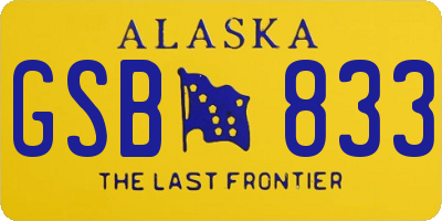AK license plate GSB833