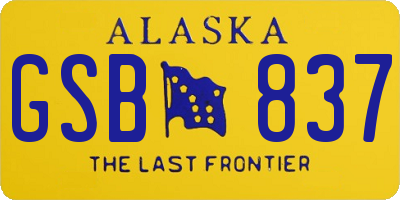 AK license plate GSB837
