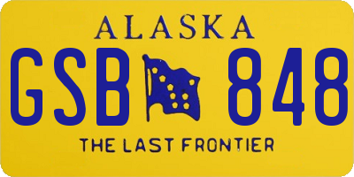 AK license plate GSB848