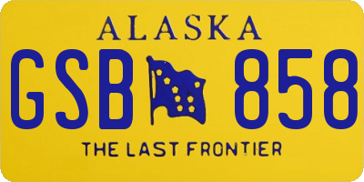 AK license plate GSB858