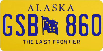 AK license plate GSB860