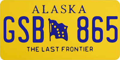 AK license plate GSB865