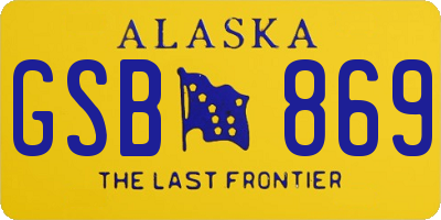 AK license plate GSB869
