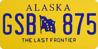 AK license plate GSB875