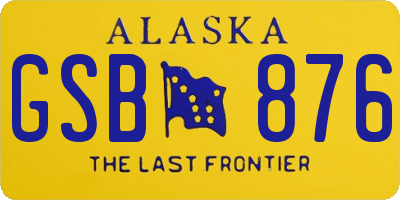 AK license plate GSB876