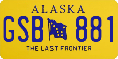 AK license plate GSB881