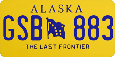 AK license plate GSB883