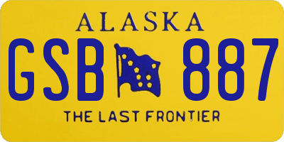 AK license plate GSB887