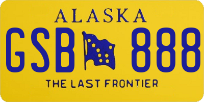 AK license plate GSB888