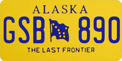 AK license plate GSB890