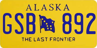 AK license plate GSB892
