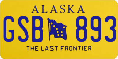 AK license plate GSB893