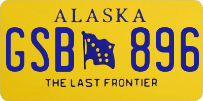 AK license plate GSB896