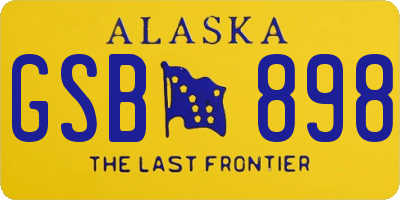 AK license plate GSB898