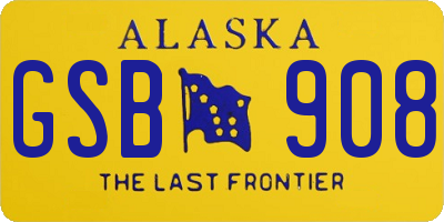 AK license plate GSB908