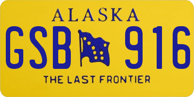 AK license plate GSB916