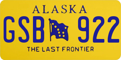 AK license plate GSB922
