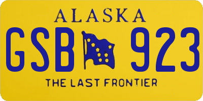 AK license plate GSB923