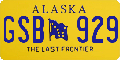 AK license plate GSB929