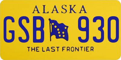 AK license plate GSB930