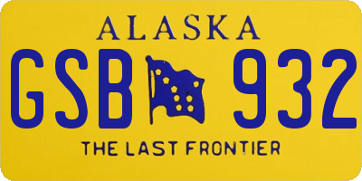 AK license plate GSB932